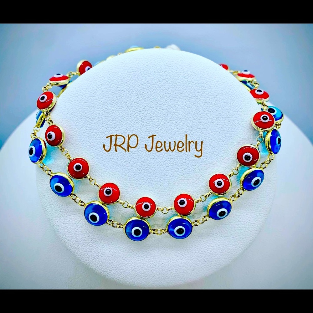 14K Gold Evil Eye Red Bracelet